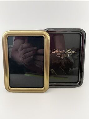 2 BLACK BRASS Nickel Plated Picture Frame 3.5x5" Ashton & Hayes ROUNDED CORNER G